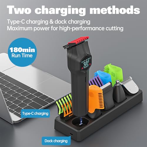Beard Trimmer for Men, Electric Razor Shaver, Waterproof Electric Razor for Men, Hair Trimmer, Nose Hair Trimmer, Cordless Hair Clippers, Adjustable Beard Grooming Kit