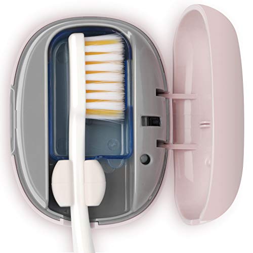Rechargeable Travel Toothbrush Cover with Holder and Water Filtration - Pink