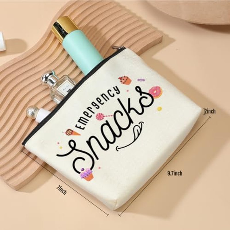 Decohim Inspired Emergency Snacks Makeup Bag Cosmetic Bag Funny Snack Bag Emergency Bag for Women Female Friend Sister Daughter Bestie Girl Mom Wife Coworker Christmas Birthday Friendship Gifts