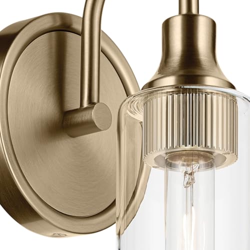 Kichler Kavi 1-Light Bathroom Wall Sconce - Champagne Bronze, Dimmable, 13in