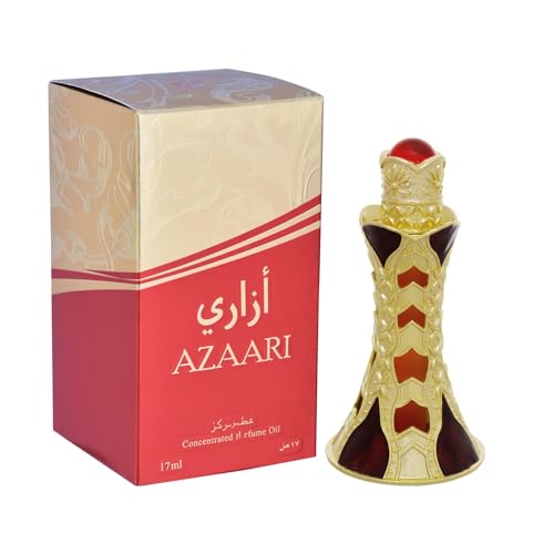 Azaari Concentrated Perfume Oil - Amber Wood Variant, 0.61 Fl Oz, Unisex Fragrance