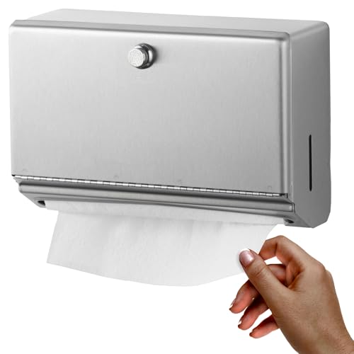 Commercial Wall-Mounted Stainless Steel Paper Towel Dispenser 7-1/8" Knob-Latch