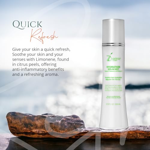 Hydrating Serum Mist (6.26 + 1.35) FL OZ - (Comes with Refill) - Improves Tone & Texture ? Calms, hydrates, refreshes Sensitive Skin - Hyaluronic Acid Serum, E Vitamins - Anti-Wrinkle
