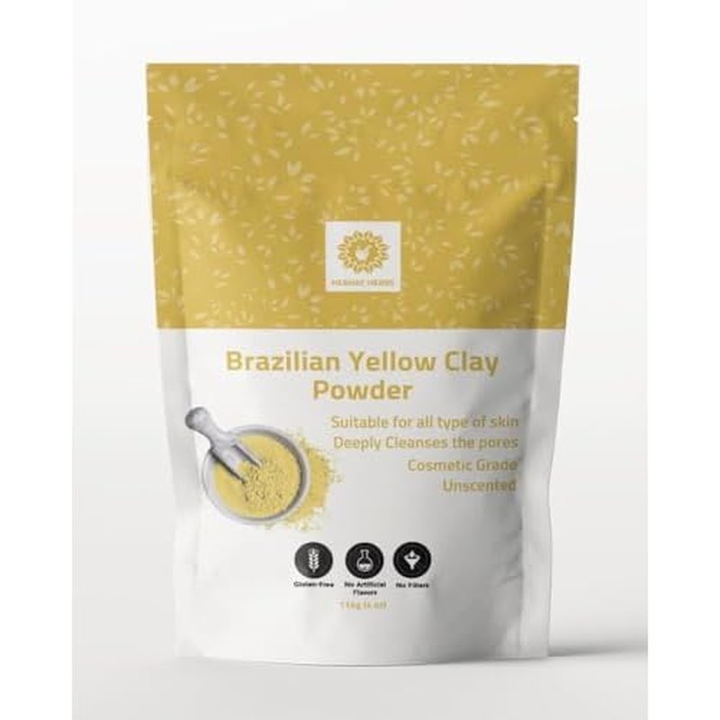 Brazilian Yellow Clay Powder 114 g - Natural | Cosmetic clay powder for Skin Care| Face Mask | Soap Making