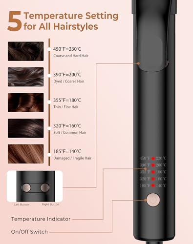 Black Ukliss 1.25 Inch Automatic Rotating Curling Iron with Dual Voltage