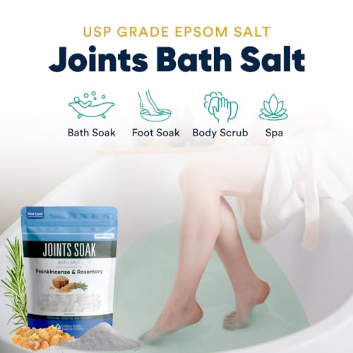 32 Ounce Joints Soak Bath Salt with Epsom, Rosemary, Frankincense & Vitamin C – BPA-Free Pouch - Better Bath Better Body