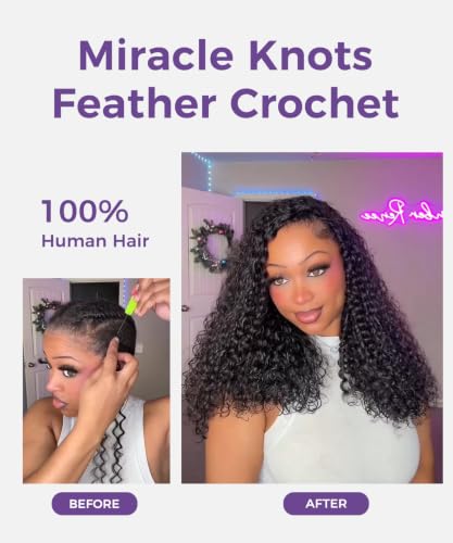 KISS HAIR Deep Wave Human Crochet Hair 18 Inch 120g Miracle Knots for Black Women