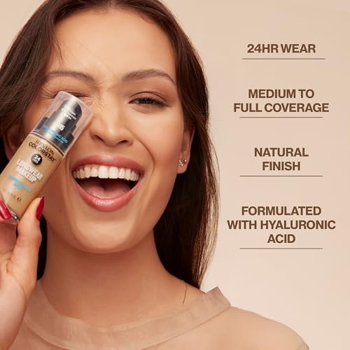 Revlon Liquid Foundation, ColorStay Face Makeup for Normal & Dry Skin, SPF 20, Longwear Medium-Full Coverage with Natural Finish, 320 True Beige, 1 fl oz