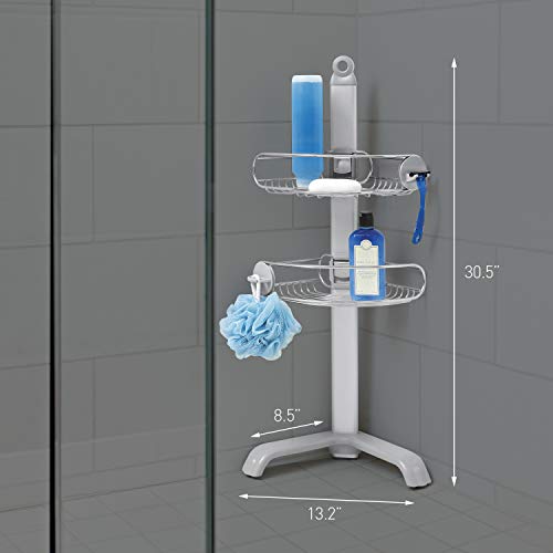 Simplehuman Corner Shower Caddy - Stainless Steel & Anodized Aluminum, Adjustable Shelves