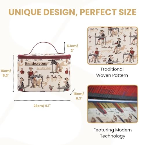 Vanity Bag for Women - Makeup & Toiletry Case, Rendezvous Design