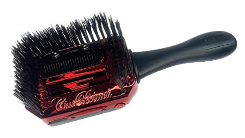 4MAS Self-Grooming Hair Trimmer & Brush Kit Black & Red - Detachable Blade & Comb Attachments