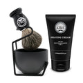Black 5-in-1 Shaving Kit with Handcrafted Badger Brush & Accessories – Perfect Gift