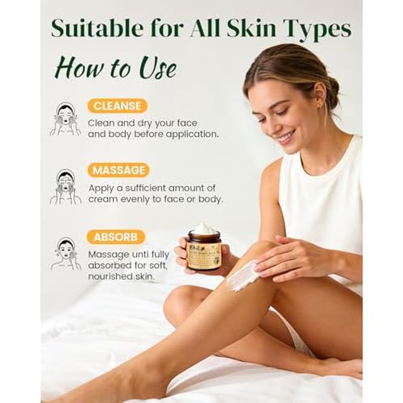 Beef Tallow for Skin: Whipped Beef Tallow Cream for Face & Body, Natural Moisturizing Cream with Honey and Beeswax, Grass-Fed Beef Tallow &Honey Blend, Lightweight Hydration for Dry Skin, 4.2Oz