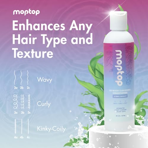 MopTop Cowash Cleansing Conditioner – 8oz, Citrus Medley for Curly Hair | Sulfate & Paraben Free