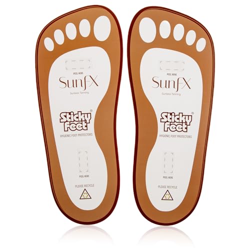 SunFX Disposable Sticky Feet Spray Tan Protectors 100 Pairs - Feet Protection for Spray Tanning