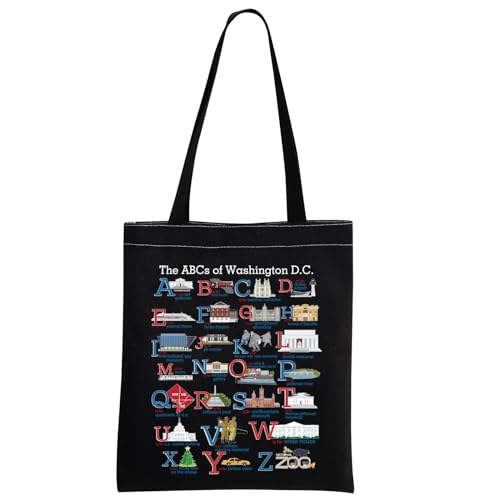 MNIGIU Washington DC Alphabets Tote Bag Washington DC Souvenir Gift Washington DC Welcome Bag