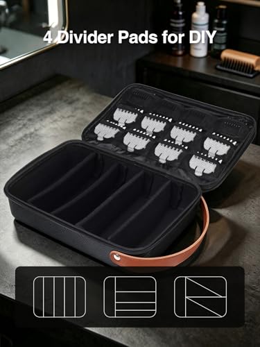 Large Hard Barber Case for Clippers and Supplies - Black