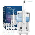 Electric Toothbrush and Water Flosser Combo - 5 Modes, 17 Oz Water Tank, 5 Replacement Heads