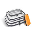 Black Hard Plastic Zipper Case Set - Transparent Double Zippers Travel Organizer Bin - 6pcs