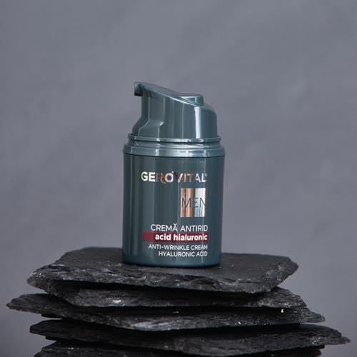 GEROVITAL MEN Anti Wrinkle Face Cream with Hyaluronic Acid, Vitamin E, Facial Skin Care, Moisturizer Face Cream, Anti Aging, 30 milliliters