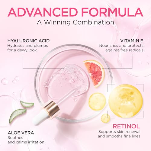 Collagen Cream for Face with Stem Cells Retinol Hyaluronic Acid Niacinamide (1.7 Oz) / Retinol Serum for Face (1Oz)