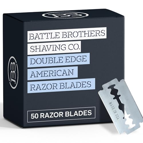 Double Edge Razor Blades 50-Pack Stainless Steel Compatible with All Safety Razors