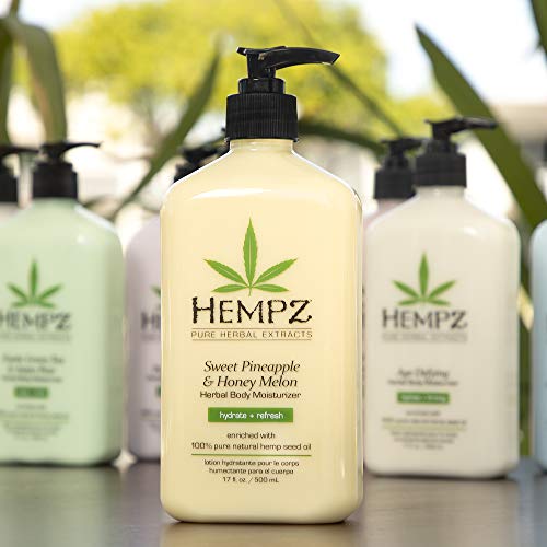 Hempz Pineapple & Honey Melon Body Lotion Bundle - Moisturizing Skin Care with Jojoba, Vitamins A & E, 17 oz x 2