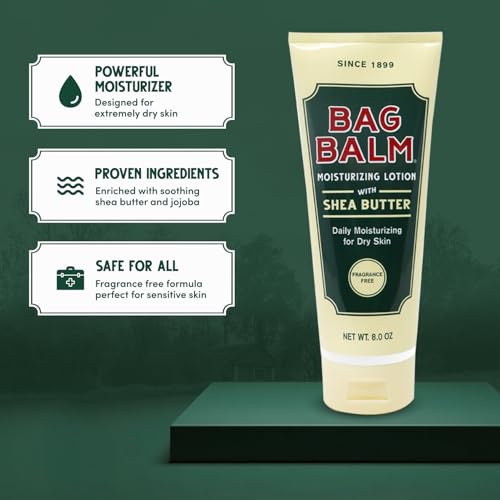Bag Balm Moisturizing Body Lotion with Shea Butter - 8oz Tubes, Pack of 2