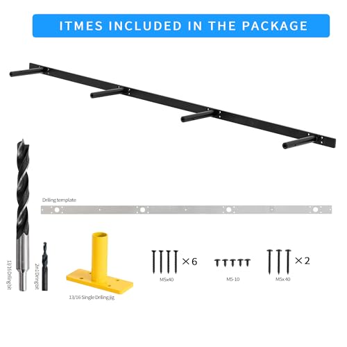 Heavy Duty Floating Shelf Bracket 53 Inch - Hidden Support for Mantel and Shelves with Normal Build Kit