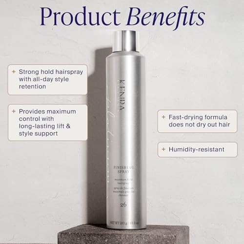 Kenra Professional Platinum Finishing Spray 26 - 10 Oz, Max Hold, Humidity-Resistant, High Shine - VOC 50%