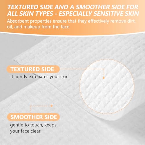 Disposable Face Towels with Bamboo Storage Box - XL Makeup Remover Washcloths 50 Pack