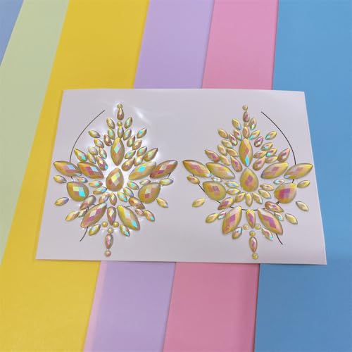 TOPZ glow in the dark body gems halloween rave face jewels festival rave face gems sticker temporary tattoo body jewels sticker for halloween make up party