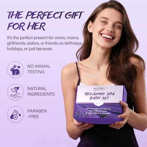 Lavender Spa Gift Set for Women - 8-Piece Bath & Body Collection