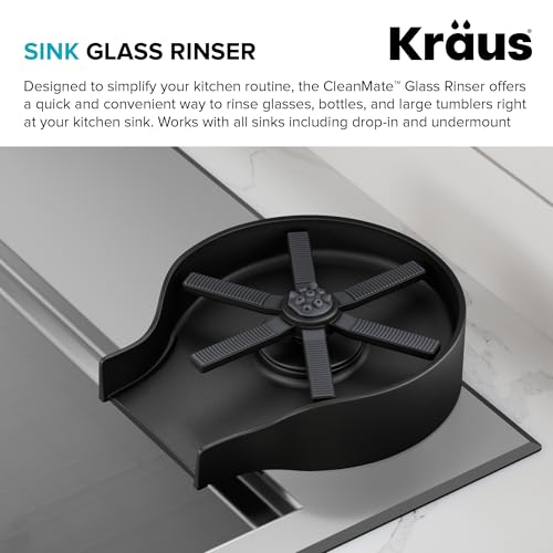Kraus CleanMate Glass Rinser for Kitchen Sink - Matte Black Finish