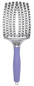 Olivia Garden Grande Fingerbrush Combo Curved and Vented Paddle Brush with Ionic and Boar Bristles for All Hair Types
