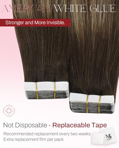 Brown Ombre Tape-In Hair Extensions 14 Inch Human Hair Balayage #4/27/4 - 20pcs