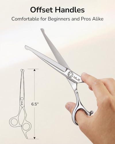 ULG 8pcs Kids & Family Hair Cutting Scissors Kit with Safety Round Tips