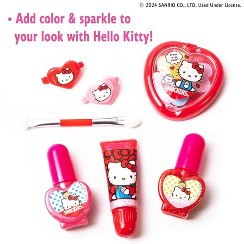 Lip Smacker Sanrio Hello Kitty Makeup Set, Kids Color Collection, 3 Moisturizing, Smoothing Soft Shine, Hydrating & Protecting Products, Fun Flavors, Cruelty-Free & Vegan