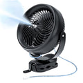 Black Portable Misting Fan with Clip 20000mAh Battery for Golf, Camping