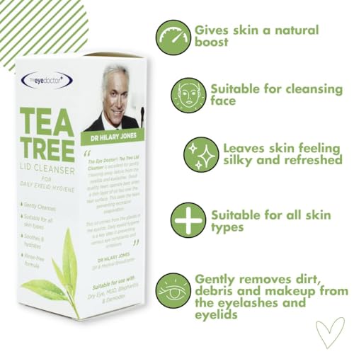 The Eye Doctor Tea Tree Lid Cleanser Twin Pack - 2X 100ml / 3.38 Fl Oz - Sensitive Eye Hygiene