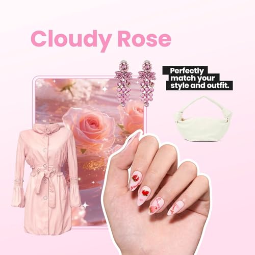 Beetles Light Pink Nail Polish - Cloudy Rose, Pastel Baby Pink Nail Polish Quick Dry, Long-Lasting Pastle Nails, Valentine Fingernail Art Effect Gift for Her - 0.51Fl Oz/15ML