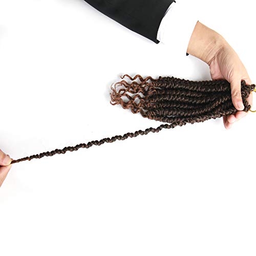 ROSESSEA Passion Twist Crochet Hair Ombre Brown 12 Inch Short Spring Curly Ends