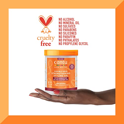 Cantu shea butter maximum hold strengthening styling gel with jamiaican black castor oil, 18.5 Ounce