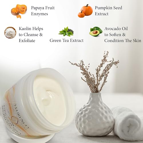 Florencia Papaya & Pumpkin Brightening Mask - Soft and Creamy, Gentle Exfoliating Facial Mask for Smoother, Brighter, Revitalized Complexion - Exfoliate, Renew and Glow, 2 oz