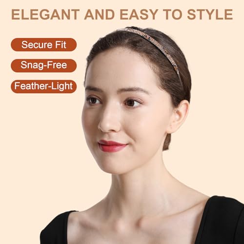 Fashion Glitter Sparkly Diamond Headbands for Eyewear AB Silver - Non-Slip Comfortable Women & Girls Hair Accessories
