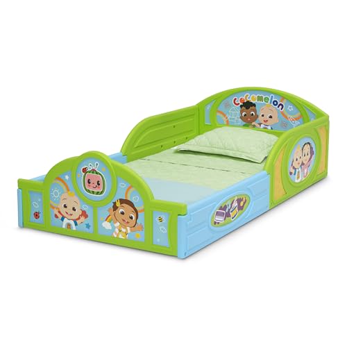 Toddler Room-in-a-Box Set with Bed, Table, Chair & Toy Box - CoComelon Style - Green