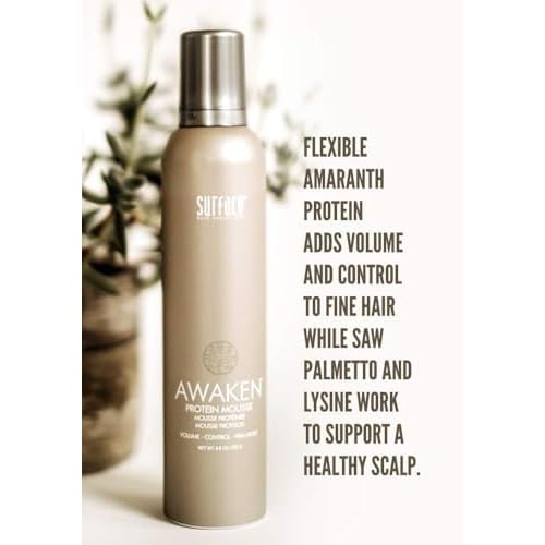 Surface Hair - Awaken Mousse: Color Safe, Volumizing, Firm Hold Hair Mousse to Thicken Hair, Sulfate-Free, Paraben-Free, 8.8 oz