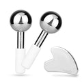 VRAIKO Ice Globes & Gua Sha Set - White Facial Cryo Tools for Dark Circles Puffiness