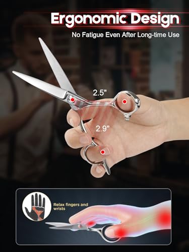 FMPZ Zebra Style 5.5-inch Professional Hair Cutting Scissors - Ergonomic Shears for Salon & Home