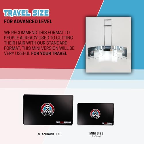 Mini LED Trifold Mirror for Hair Cutting - Black Variation